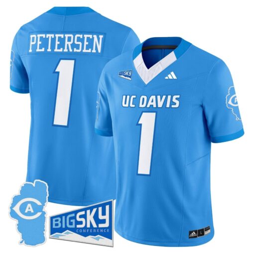 Men's UC Davis Aggies 2025 'Lake Tahoe Patch' Vapor Limited Jersey - All Stitched - Image 32