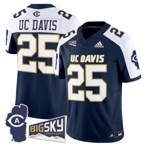 Men's UC Davis Aggies 2025 'Lake Tahoe Patch' Vapor Limited Jersey - All Stitched - Image 27