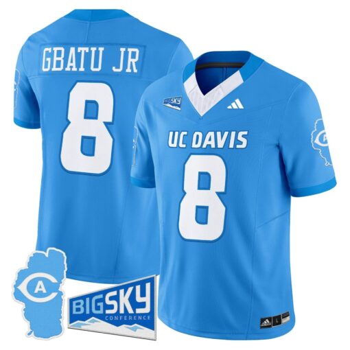 Men's UC Davis Aggies 2025 'Lake Tahoe Patch' Vapor Limited Jersey - All Stitched - Image 21