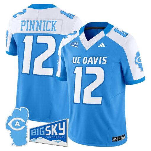 Men's UC Davis Aggies 2025 'Lake Tahoe Patch' Vapor Limited Jersey - All Stitched - Image 6