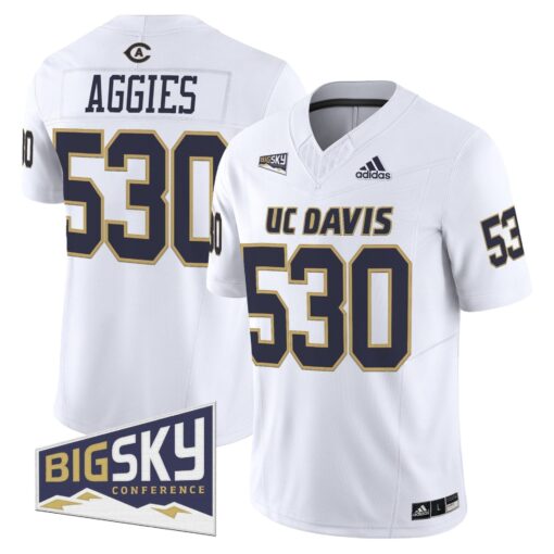 Men's UC Davis Aggies 2025 'Lake Tahoe Patch' Vapor Limited Jersey - All Stitched - Image 16
