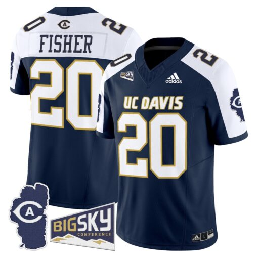 Men's UC Davis Aggies 2025 'Lake Tahoe Patch' Vapor Limited Jersey - All Stitched - Image 20