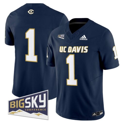 Men's UC Davis Aggies 2025 'Lake Tahoe Patch' Vapor Limited Jersey - All Stitched - Image 5