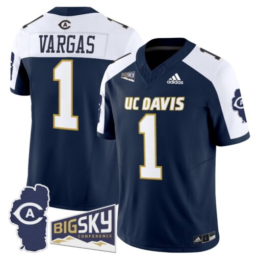 Men's UC Davis Aggies 2025 'Lake Tahoe Patch' Vapor Limited Jersey - All Stitched - Image 24