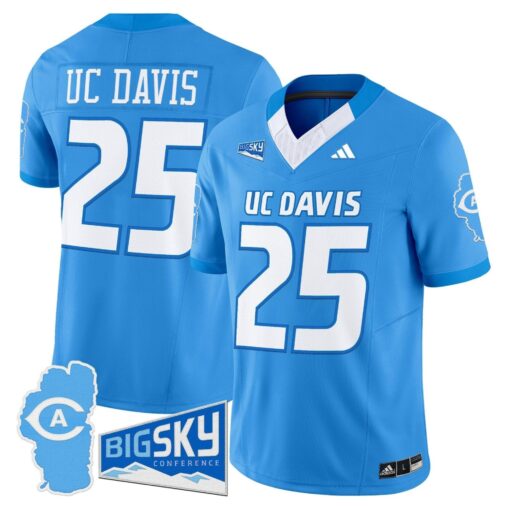 Men's UC Davis Aggies 2025 'Lake Tahoe Patch' Vapor Limited Jersey - All Stitched - Image 33