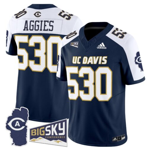 Men's UC Davis Aggies 2025 'Lake Tahoe Patch' Vapor Limited Jersey - All Stitched - Image 19