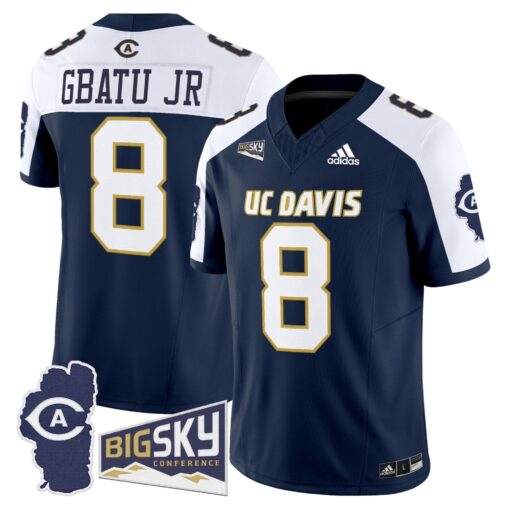 Men's UC Davis Aggies 2025 'Lake Tahoe Patch' Vapor Limited Jersey - All Stitched - Image 22