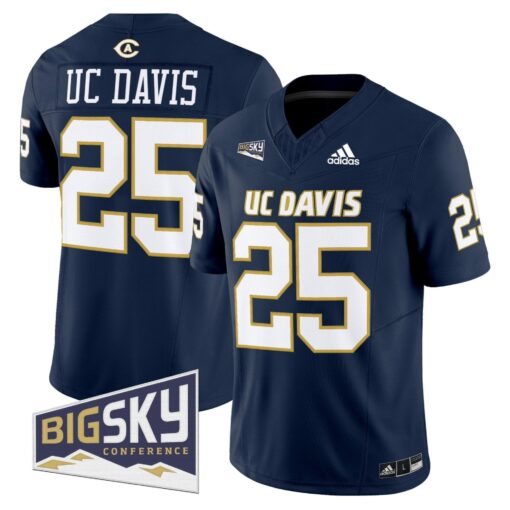 Men's UC Davis Aggies 2025 'Lake Tahoe Patch' Vapor Limited Jersey - All Stitched - Image 3