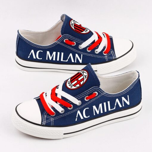 AC Milan Low Top Canvas Sport Sneakers Shoes For Men Women Fans - Image 6