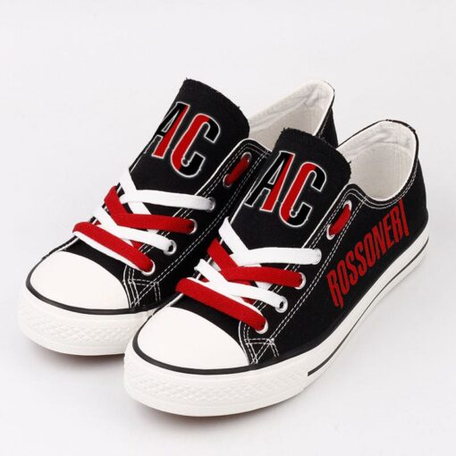 AC Milan Low Top Canvas Sport Sneakers Shoes For Men Women Fans - Image 2