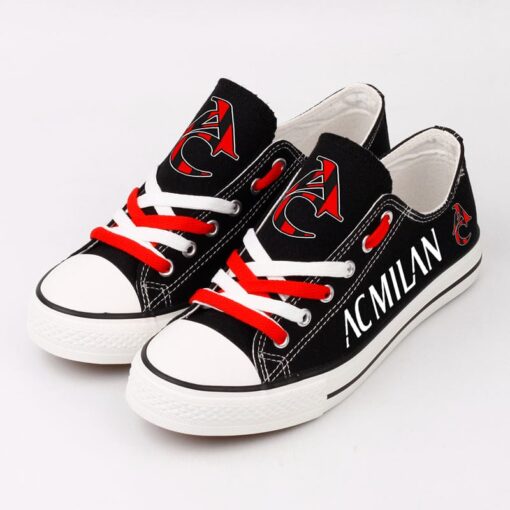 AC Milan Low Top Canvas Sport Sneakers Shoes For Men Women Fans - Image 3