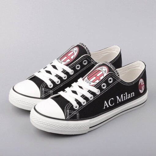 AC Milan Low Top Canvas Sport Sneakers Shoes For Men Women Fans - Image 5