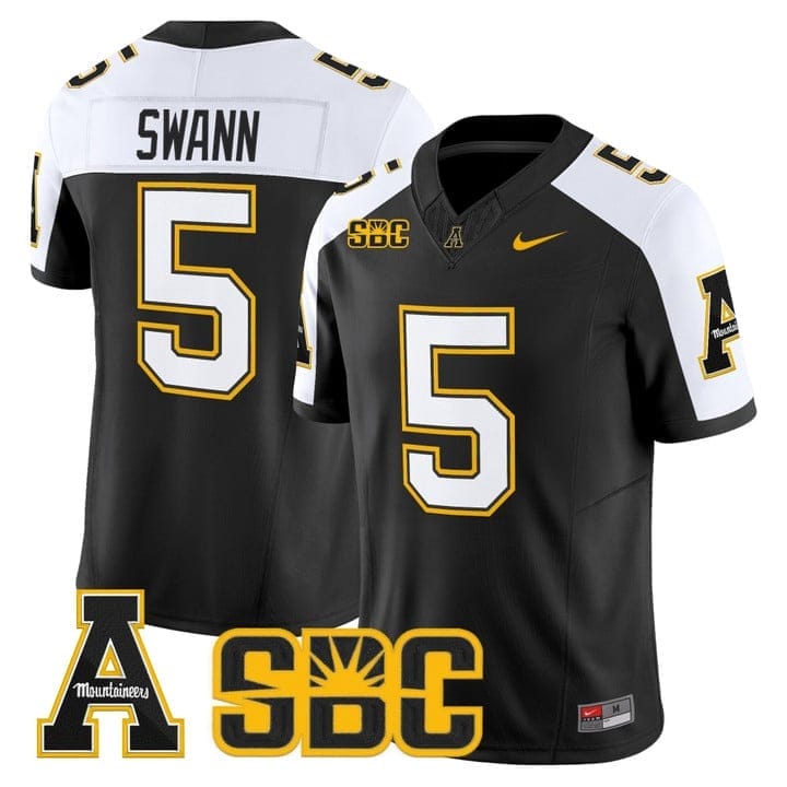 AJ Swann Jersey #5 App State Mountaineers 2025 Vapor Limited Stitched