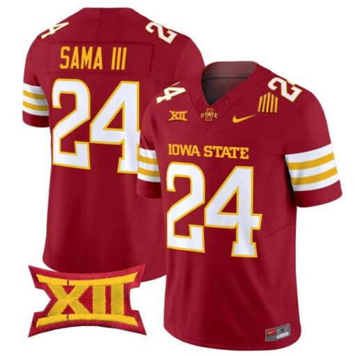 Abu Sama III Jersey #24 Iowa State Cyclones 2025 Limited Stitched Cardinal