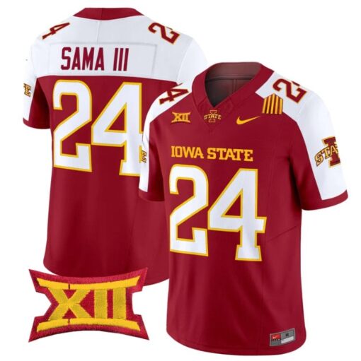 Abu Sama III Jersey #24 Iowa State Cyclones 2025 Limited Stitched Cardinal Alter