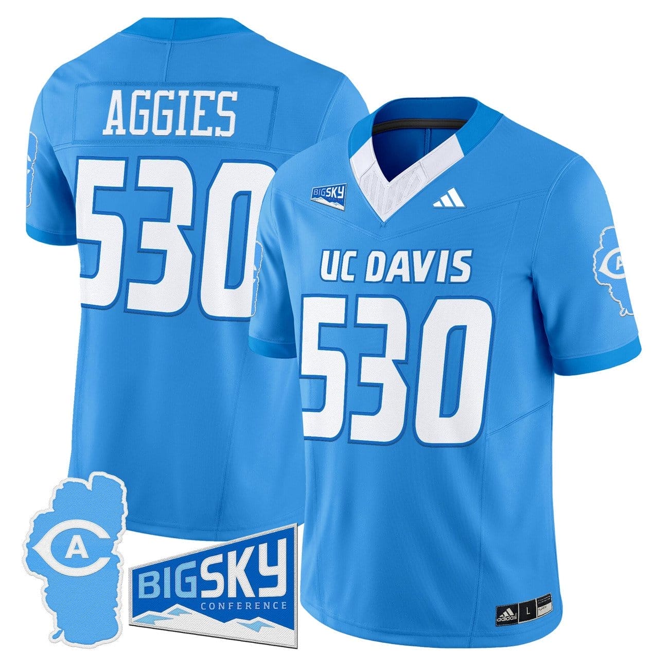 Aggies Jersey #530 UC Davis Aggies 2025 Lake Tahoe Patch Stitched - Image 3