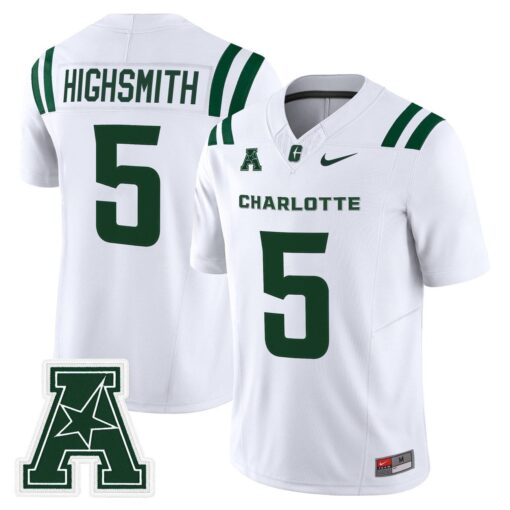 Alex Highsmith Jersey #5 Charlotte 49ers 2025 Vapor Limited Stitched