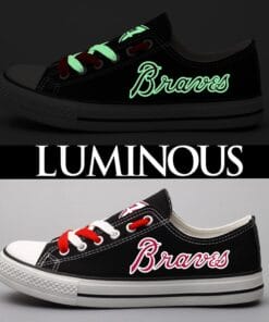 Atlanta Braves Limited Print MLB Students Low Top Canvas Shoes Sport Sneakers 3