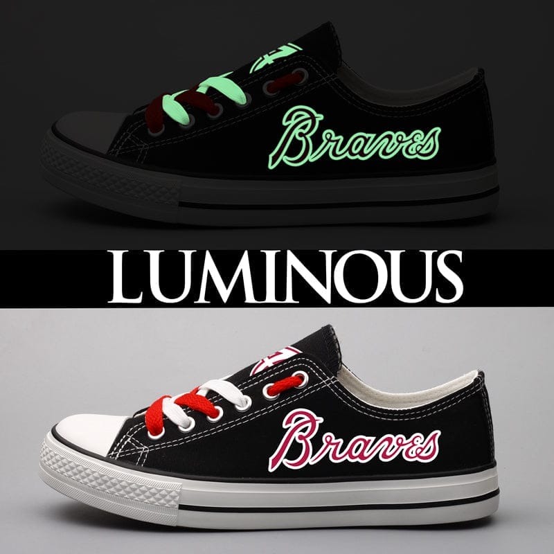 Atlanta Braves Limited Print Low Top Canvas Shoes Sport Sneakers For Men Women Fans - Image 2