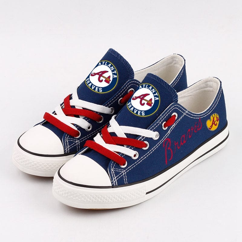 Atlanta Braves  Limited Print Low Top Canvas Shoes Sport Sneakers For Men Women Fans - Image 3