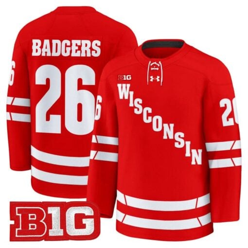 Badgers Jersey #26 Wisconsin Badgers 2025-26 Premium Stitched