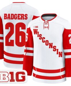 Alternative view of Badgers Jersey #26 Wisconsin Badgers 2025-26 Premium Stitched