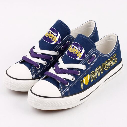Baltimore Ravens Low Top Canvas Sport Sneakers Shoes For Men Women Fans - Image 2