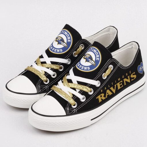 Baltimore Ravens Low Top Canvas Sport Sneakers Shoes For Men Women Fans - Image 3