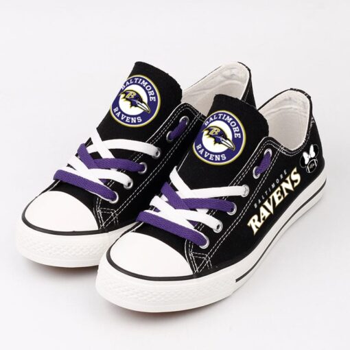 Baltimore Ravens Low Top Canvas Sport Sneakers Shoes For Men Women Fans - Image 4