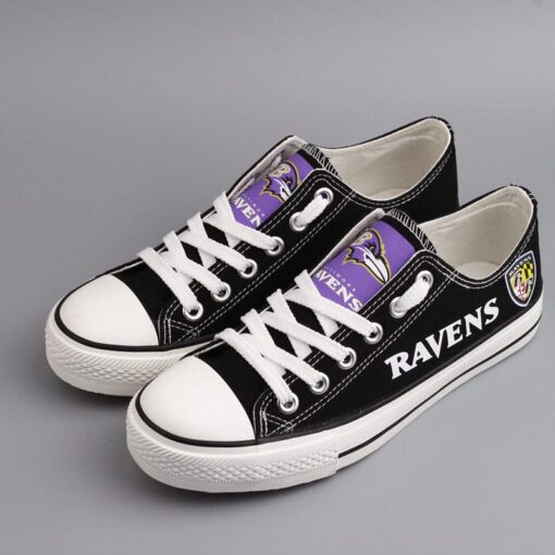 Baltimore Ravens Low Top Canvas Sport Sneakers Shoes For Men Women Fans - Image 5
