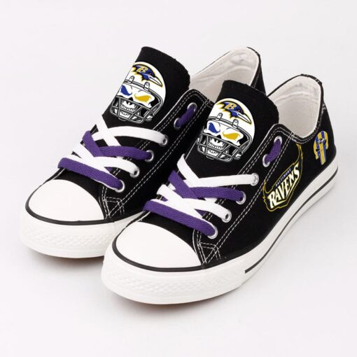 Baltimore Ravens Low Top Canvas Sport Sneakers Shoes For Men Women Fans - Image 7