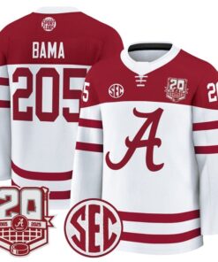 Bama Jersey 205 Alabama Crimson 2025 26 20th Anniversary Patch Stitched White 05dc0b47 c447 4c4c 8161 753b09dc42c1