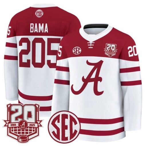 Bama Jersey #205  Alabama Crimson Tide 2025-26 Premium 20th Anniversary Patch Stitched - Image 2