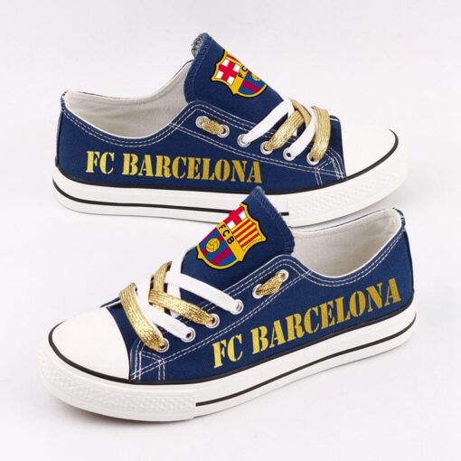 Barcelona Low Top Canvas Sport Sneakers Shoes For Men Women Fans