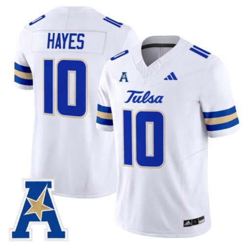 Baylor Hayes Jersey #10 Tulsa Golden Hurricane 2025 Vapor Stitched White