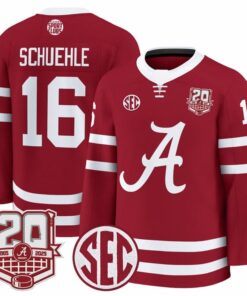 Baz Schuehle Jersey 16 Alabama Crimson 2025 26 20th Patch Stitched Crimson c1e2daae 26f9 4183 bcca f2afc4ef1f06