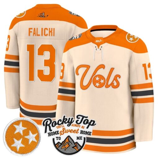 Ben Falicki Jersey #13 Tennessee Volunteers 2025-26 Hockey Premium Stitched - Image 4