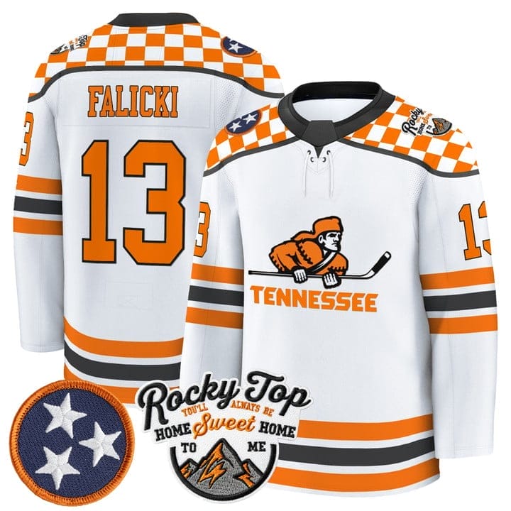 Ben Falicki Jersey #13 Tennessee Volunteers 2025-26 Hockey Premium Stitched - Image 2