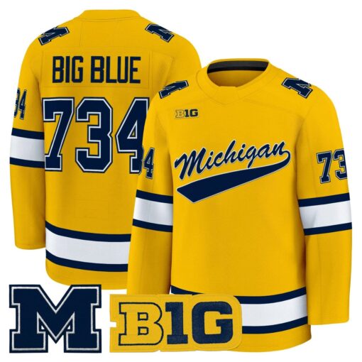 Big Blue Jersey #734 Michigan Wolverines 2025-26 Premium All Stitched