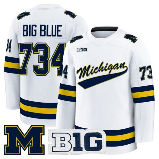 Big Blue Jersey #734 Michigan Wolverines 2025-26 Premium All Stitched - Image 3