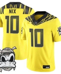 Bo Nix Jersey 10 Oregon Ducks 2025 Mummy Duck Vapor Limited Stitched Yellow