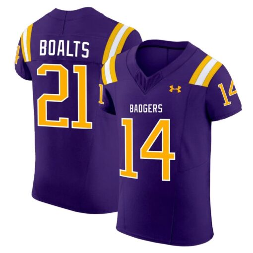 Boalts Jersey #14 Badgers Purple All Stitched