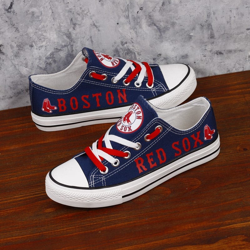 Boston Red Sox Limited Print Low Top Canvas Shoes Sport Sneakers For Men Women Fans