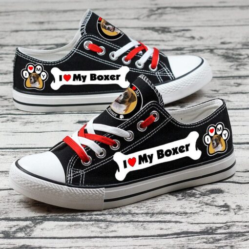 Boxer Dog Canvas Sneakers Shoes For Men Women Fans - Image 3