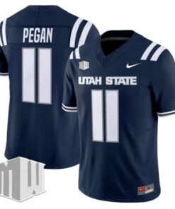 Braden Pegan Jersey #11 Utah State Aggies 2025 Vapor Limited Stitched Navy