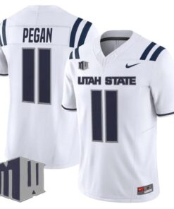 Braden Pegan Jersey #11 Utah State Aggies 2025 Vapor Limited Stitched White