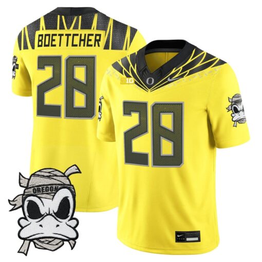 Bryce Boettcher Jersey #28 Oregon Ducks 2025 Mummy Duck Vapor Limited Stitched - Image 4