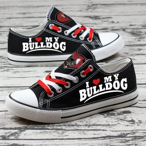 Bulldog Canvas Sneakers Shoes For Men Women Fans