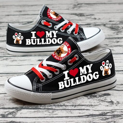 Bulldog Canvas Sneakers Shoes For Men Women Fans - Image 2