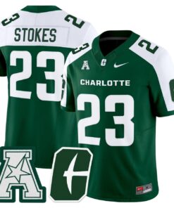 CJ Stokes Jersey 23 Charlotte 49ers 2025 Vapor Limited Stitched Green Alter